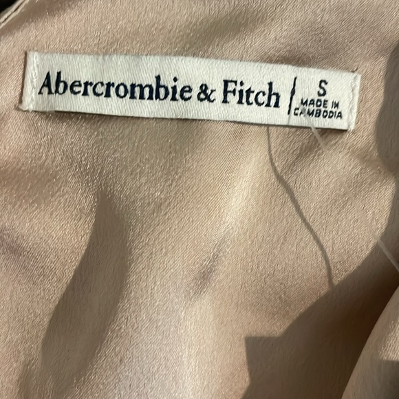 Abercrombie & Fitch Champagne Satin Blouse with Open Tie Back Size Small - Picture 15 of 17